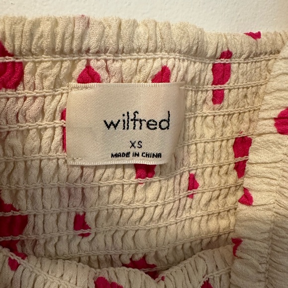 Wilfred Crepette Puff Sleeve Crop Top with Pink Animal Detail - Size XS - Picture 2 of 6